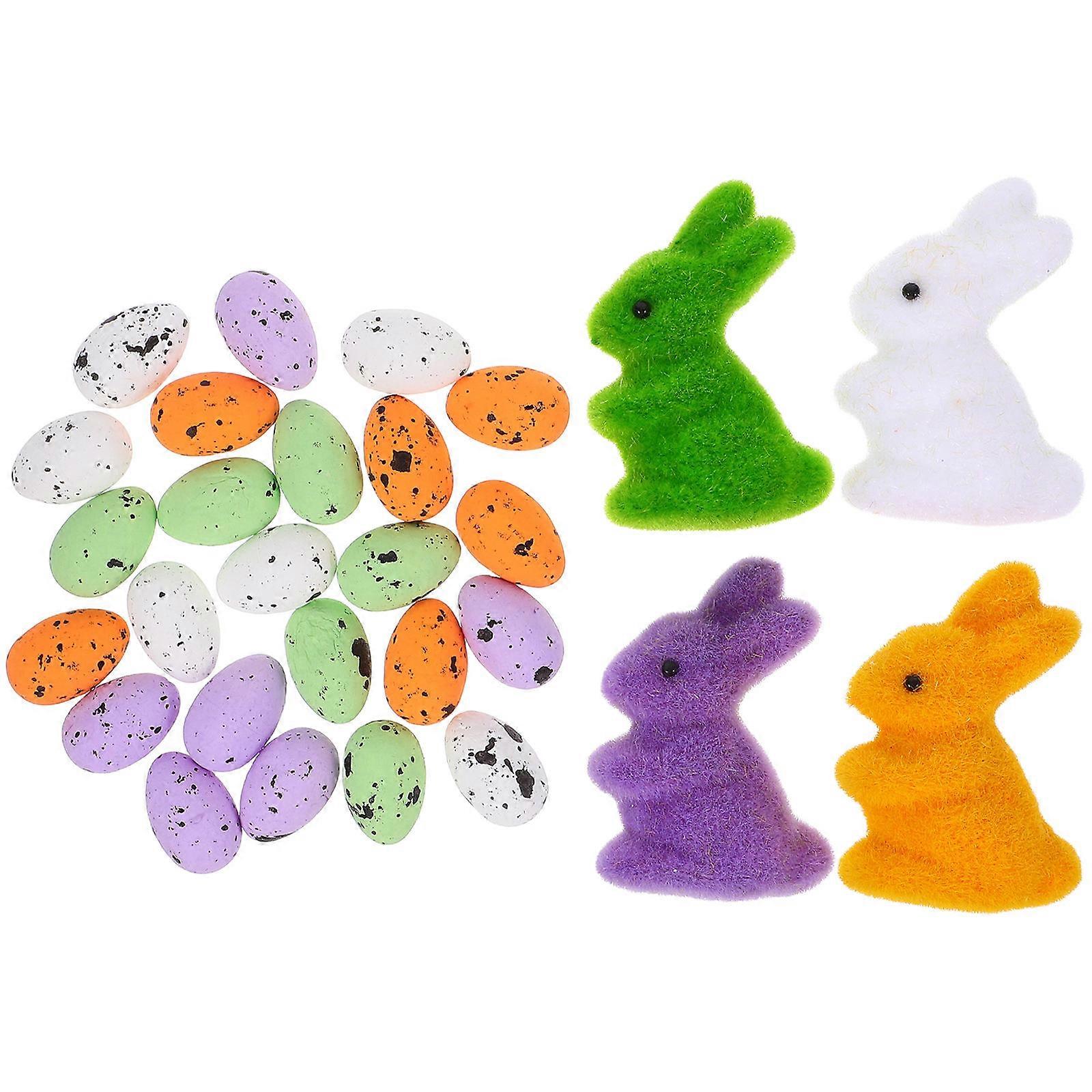Foam Easter Decorations with Colorful Eggs and Rabbits for Photo Props and Home Decoration 1 Set
