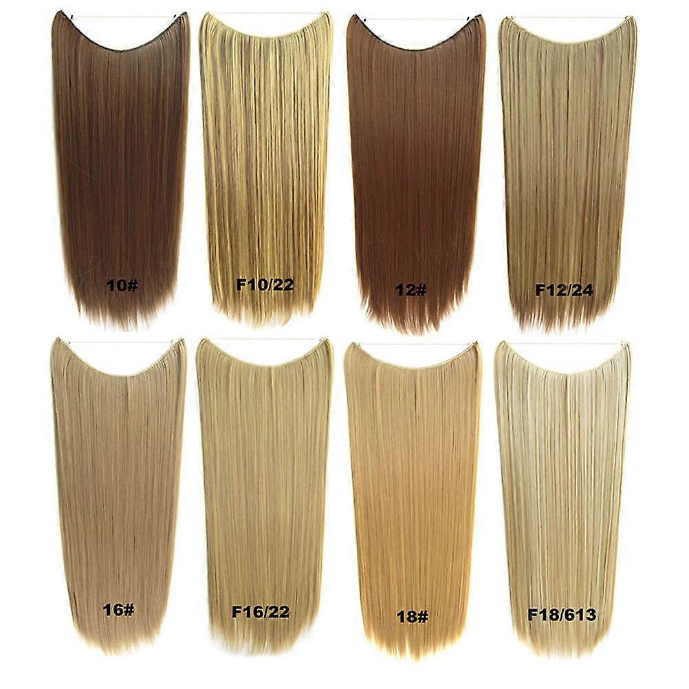 Long Straight One Piece Hair Extensions for Women Light Brown Adds Length and Volume 24 inches