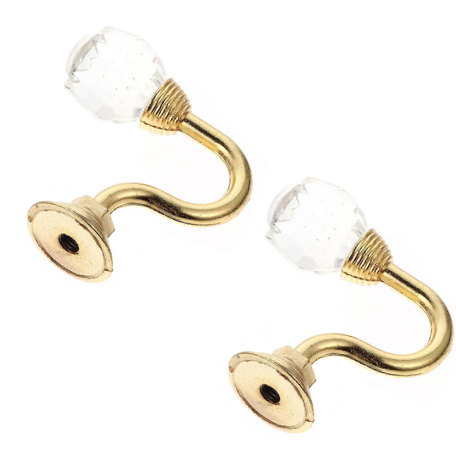 1 Pair Elegant Curtain Pothooks with Decorative Crystal for Home Curtains