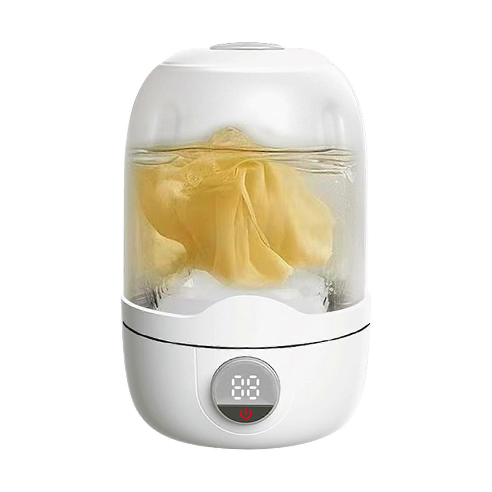 Small Washing Machine, Compact Washer, 2000 mAh, Quiet LowPower Design, Lightweight, Ideal for Travel, White/Pink