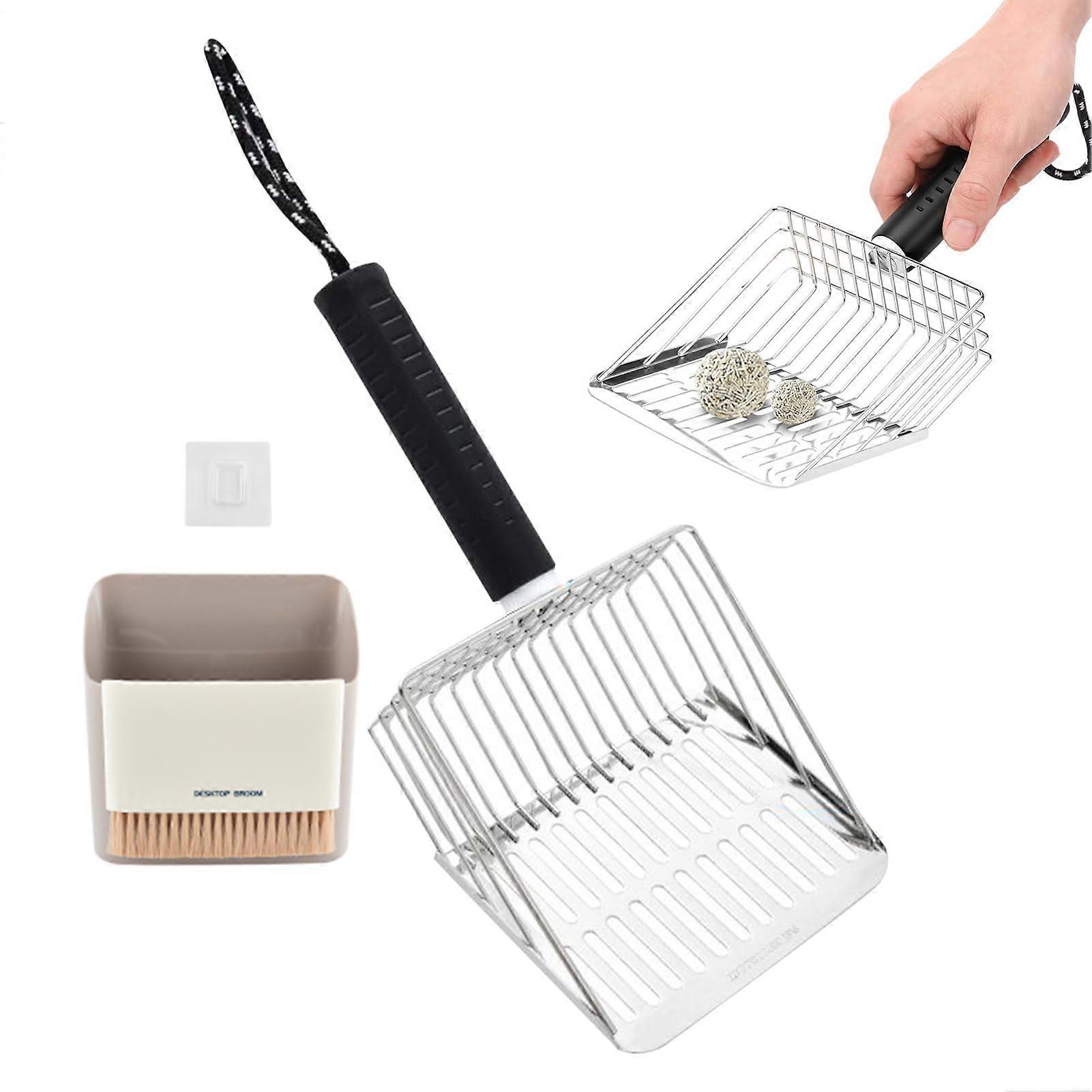 Cat Litter Scoop With Holder, Sifting Litter Tool With Bracket, Fast Cleaning