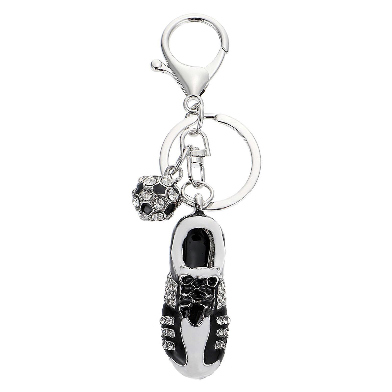 Sports Key Ring Decorative Soccer Shape Key Hanging Ornament For Daily Use In Silver Zinc Alloy 1Set