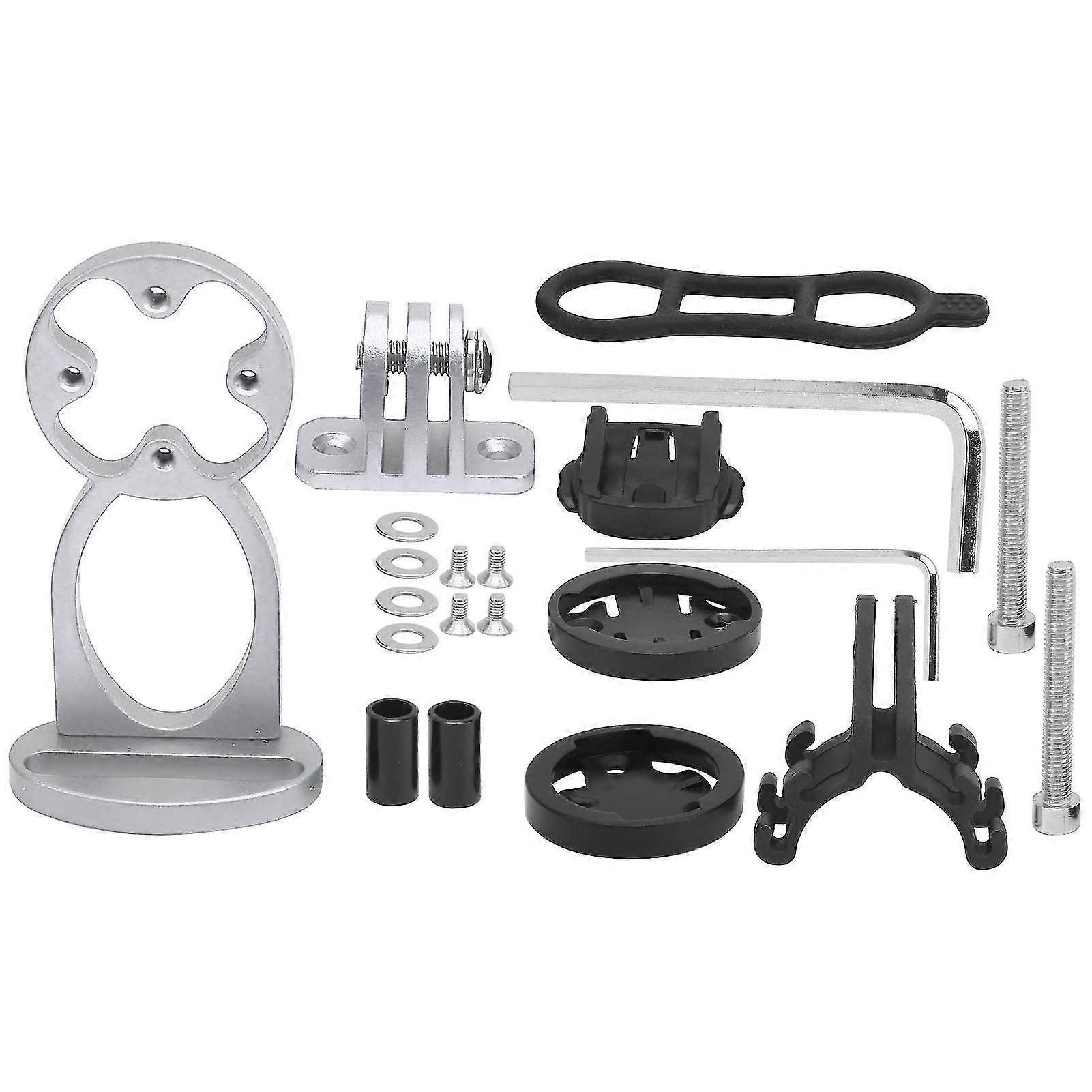 Aluminium Alloy Bike Computer Stem Extension Bracket with Flashlight Clip Adapter - Adjustable Accessory for Cyclists