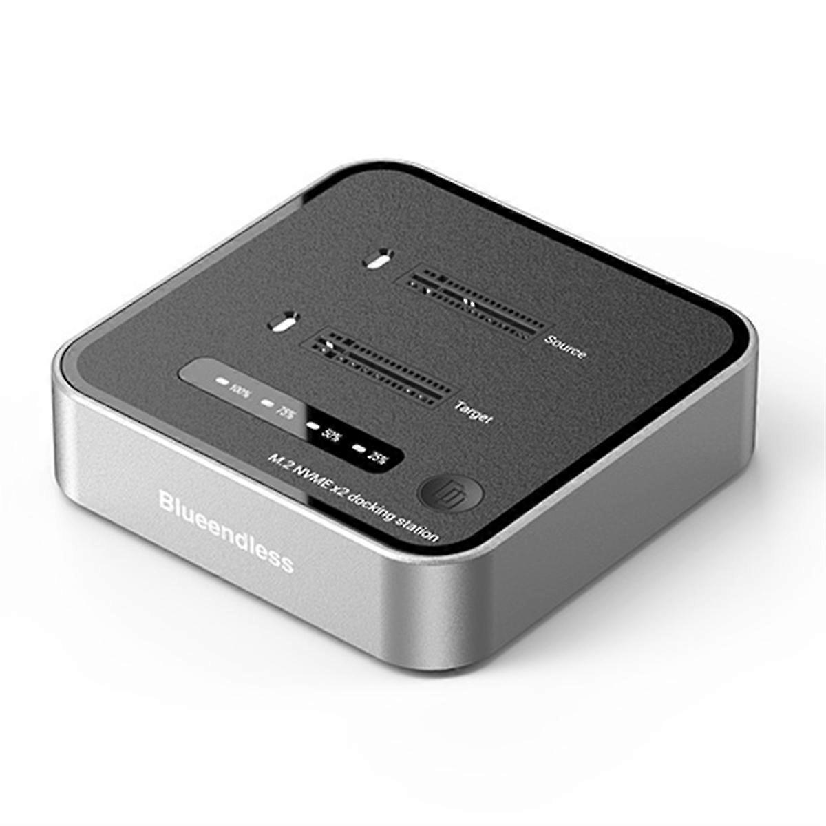 Dual-Bay M.2 NVME SSD Clone M.2 NVme SSD Reader 20Gbps USB3.2 TypeC OFFline Clone Duplicator NVme PCIE Enclosure(EU)