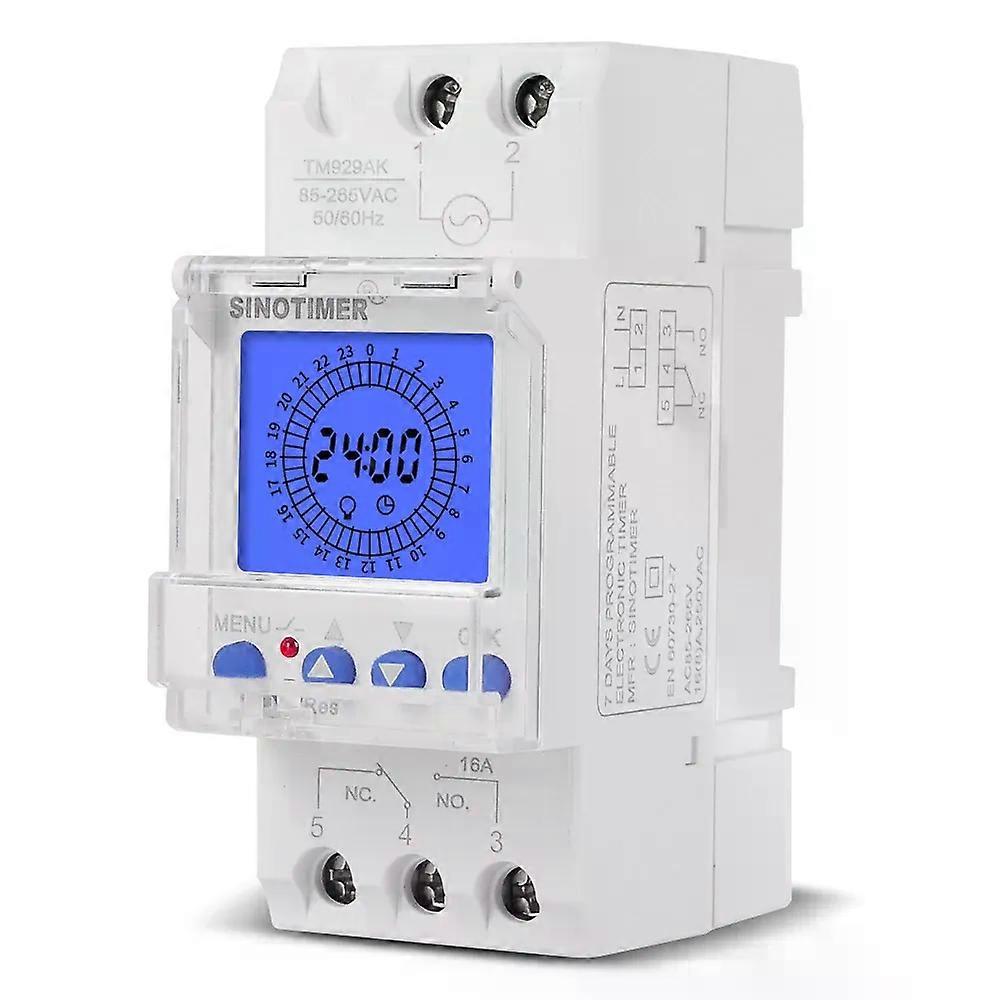 Digital 24 Hours Electronic Clock 85-265V Din Rail Programmable Intelligent Analog Time Switch With 15 Minutes Interval