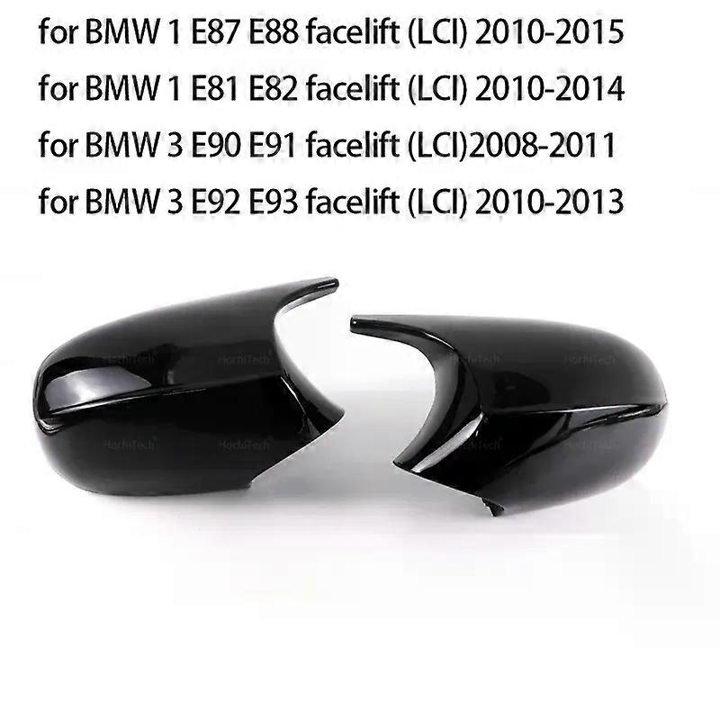 1pair For BMW 1 3 series E87 E81 E82 E90 E91 E92 E93 Rear View Side Case Trim ABS Carbon Fiber Style Car Rearview Mirror Cover