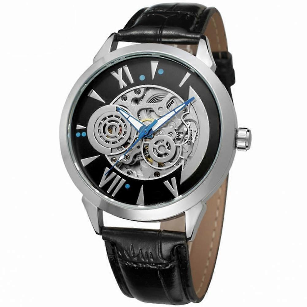 Forsining Automatic Mechanical Men's Watch Multi Function Male Wristwatch (Black)