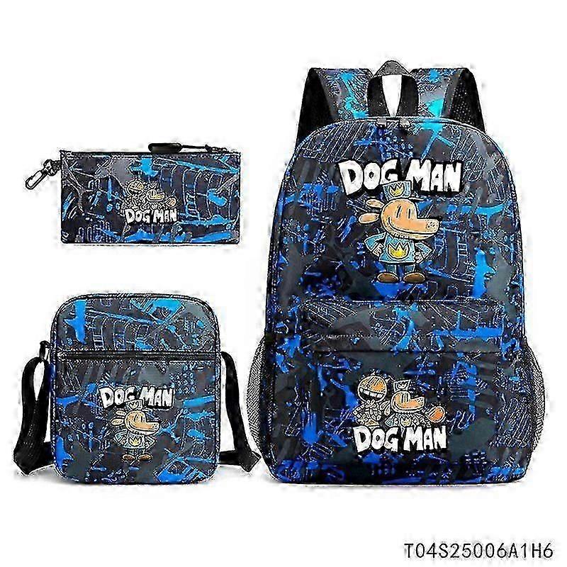 Kids Dog Man Dav Pilkey 3d School Backpack Insulated Lunch Bag Pencil Case Giftz