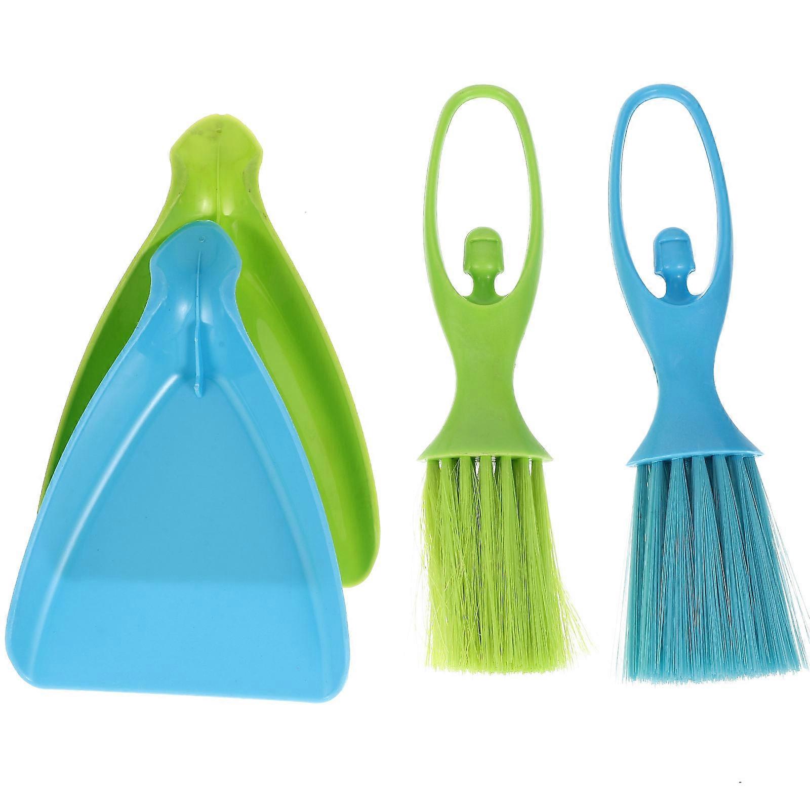 Mini Broom & Dustpan Set for Cage Cleaning – 2 Sets with Hanging Ring, Smooth Surface, Includes Pet Brush, for Hamsters, Rabbits, Chinchillas, and