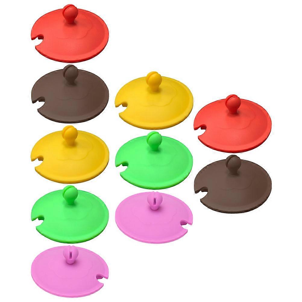 Dustproof Silicone Cup Lids 10Pcs Assorted Color Multi-Function Covers For Home Daily Use Mugs Bowls