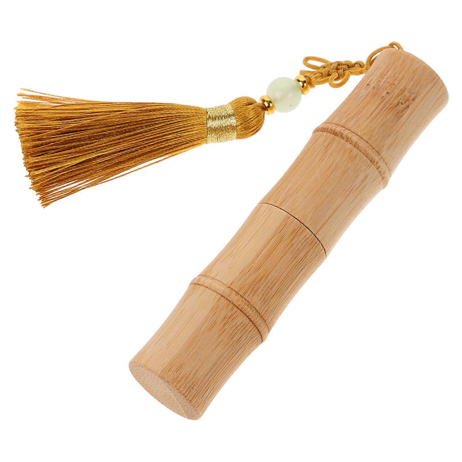 DIY Lipstick Tube Container for Lip Balm Gloss Made of Wood and Plastic Yellow Color Lightweight