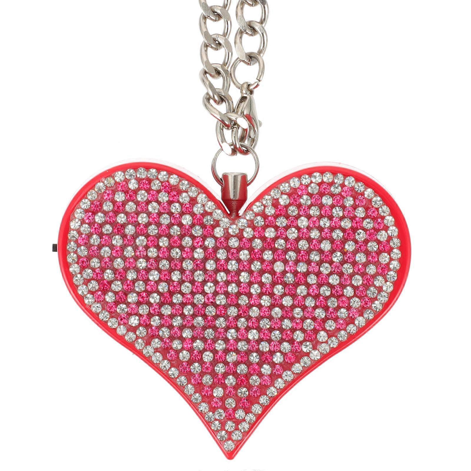 Portable Heart Shaped Personal Alarm Key Chain for Safety Loud Sound Red ABS