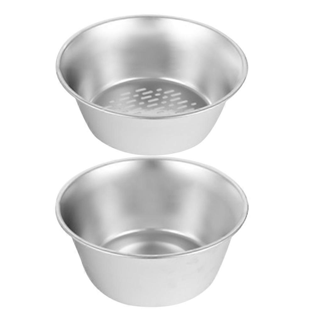 Mini Stainless Steel Rice Colander Set with Basin – Lightweight Food Strainer for Fruits, Vegetables, and Grains – Space Saving Kitchen Accessory for