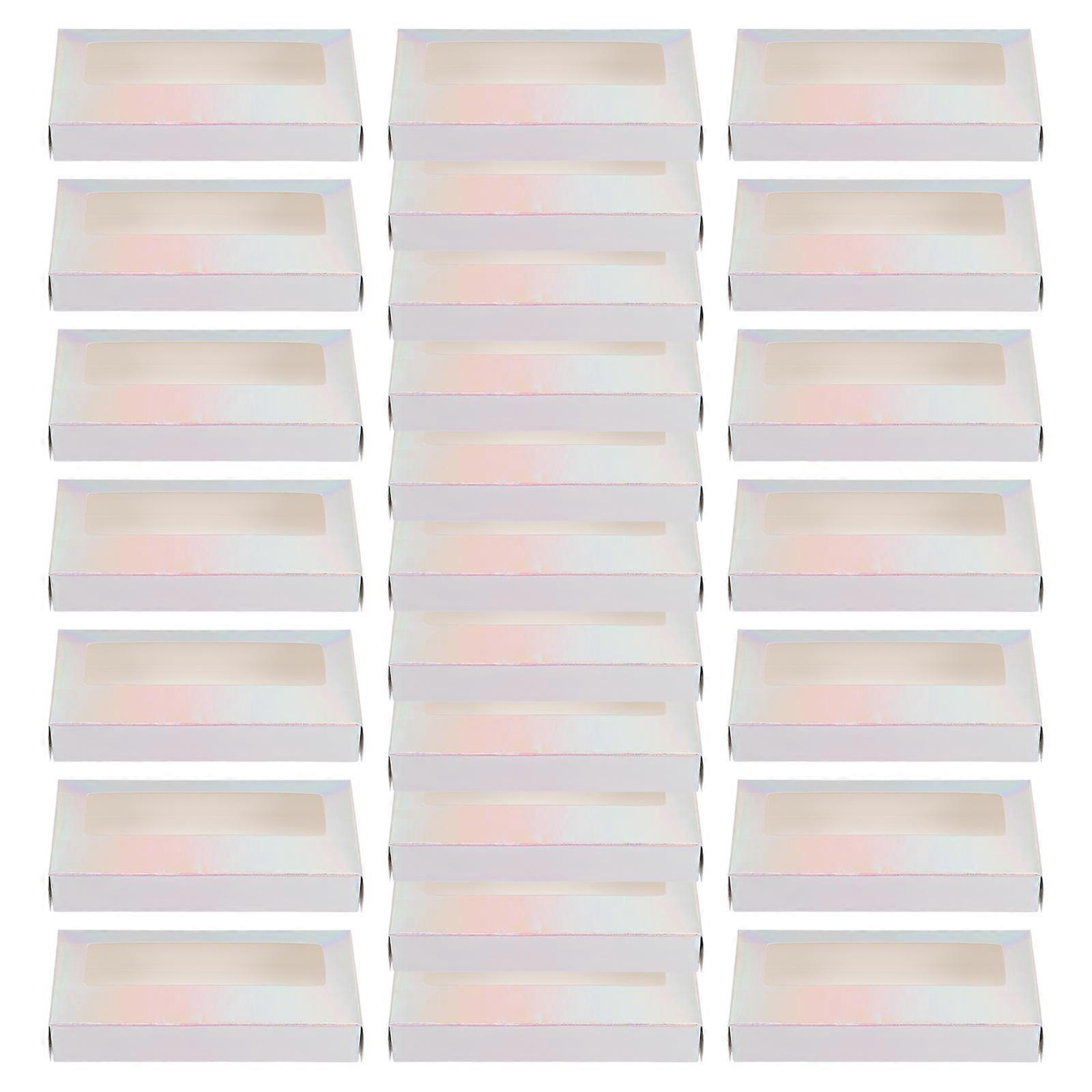 25pcs White Paper Eyelash Cases for Storage Design Compact and Durable 25 pieces