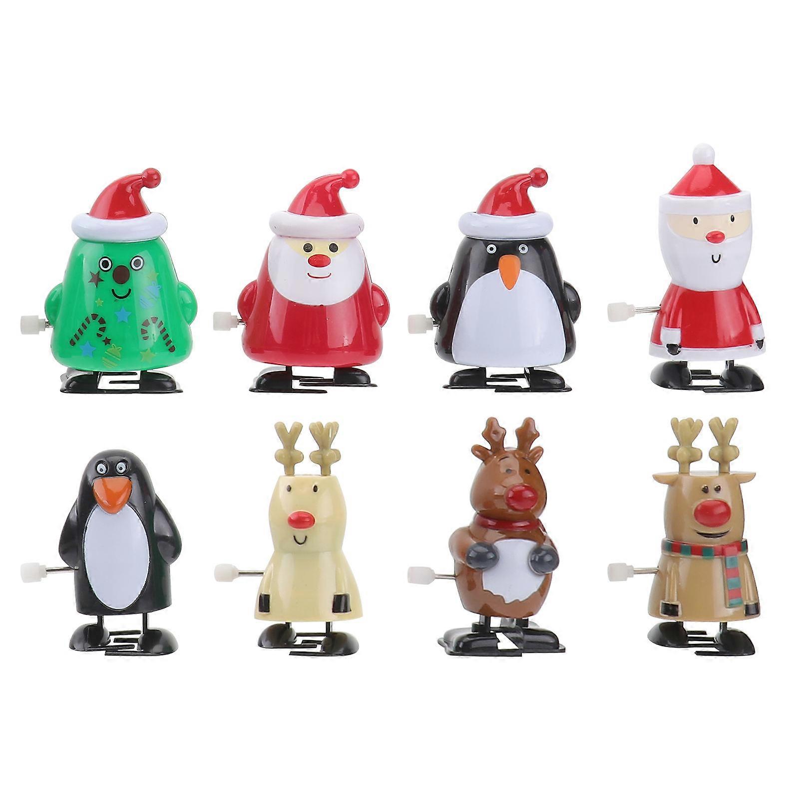 8Pcs Christmas Educational Clockwork Wind Up Toys Fun Cartoon Characters For Kids Mixed Style Party Favors