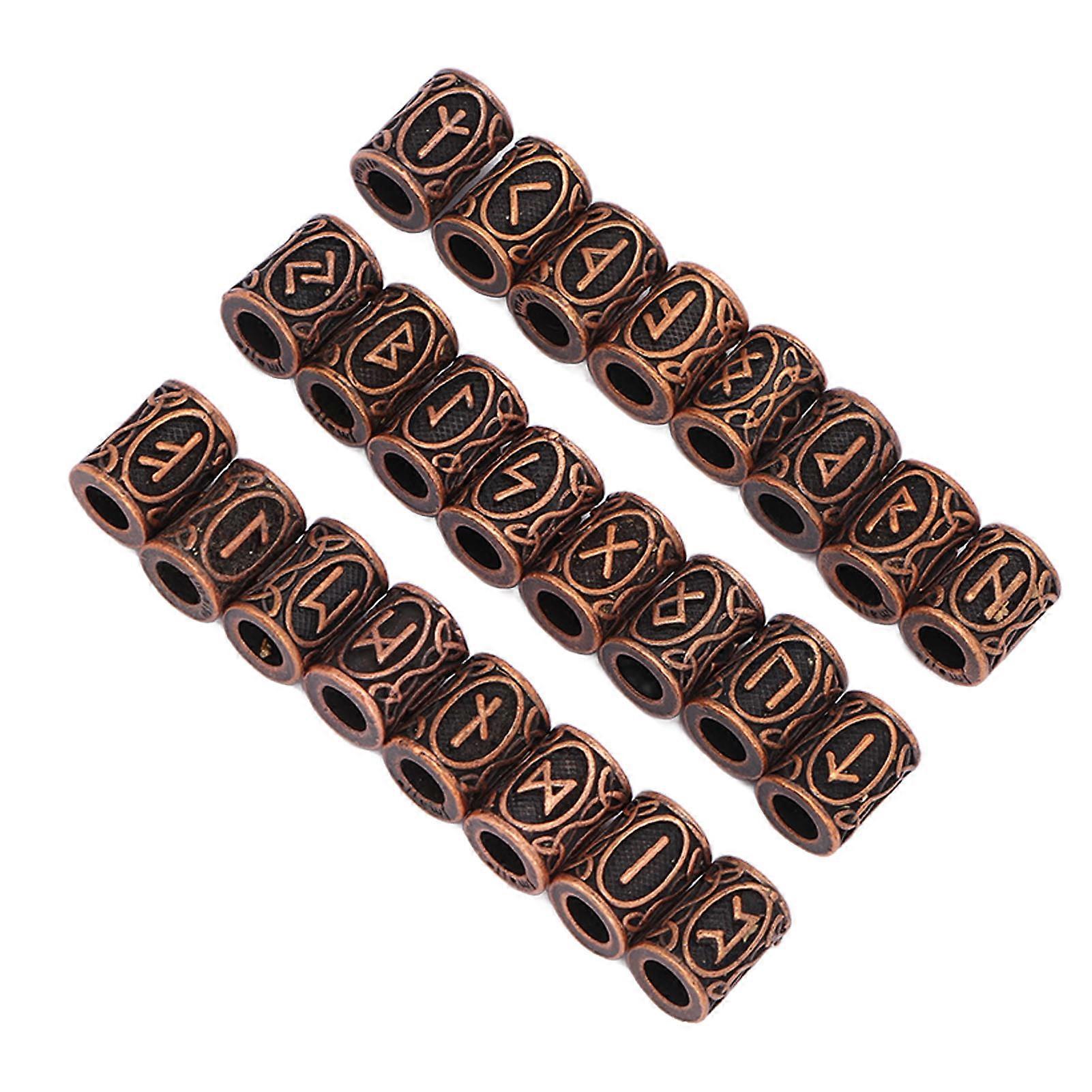 24 件古董铜发珠复古大孔金属编织管珠，用于 DIY 珠宝头发装饰