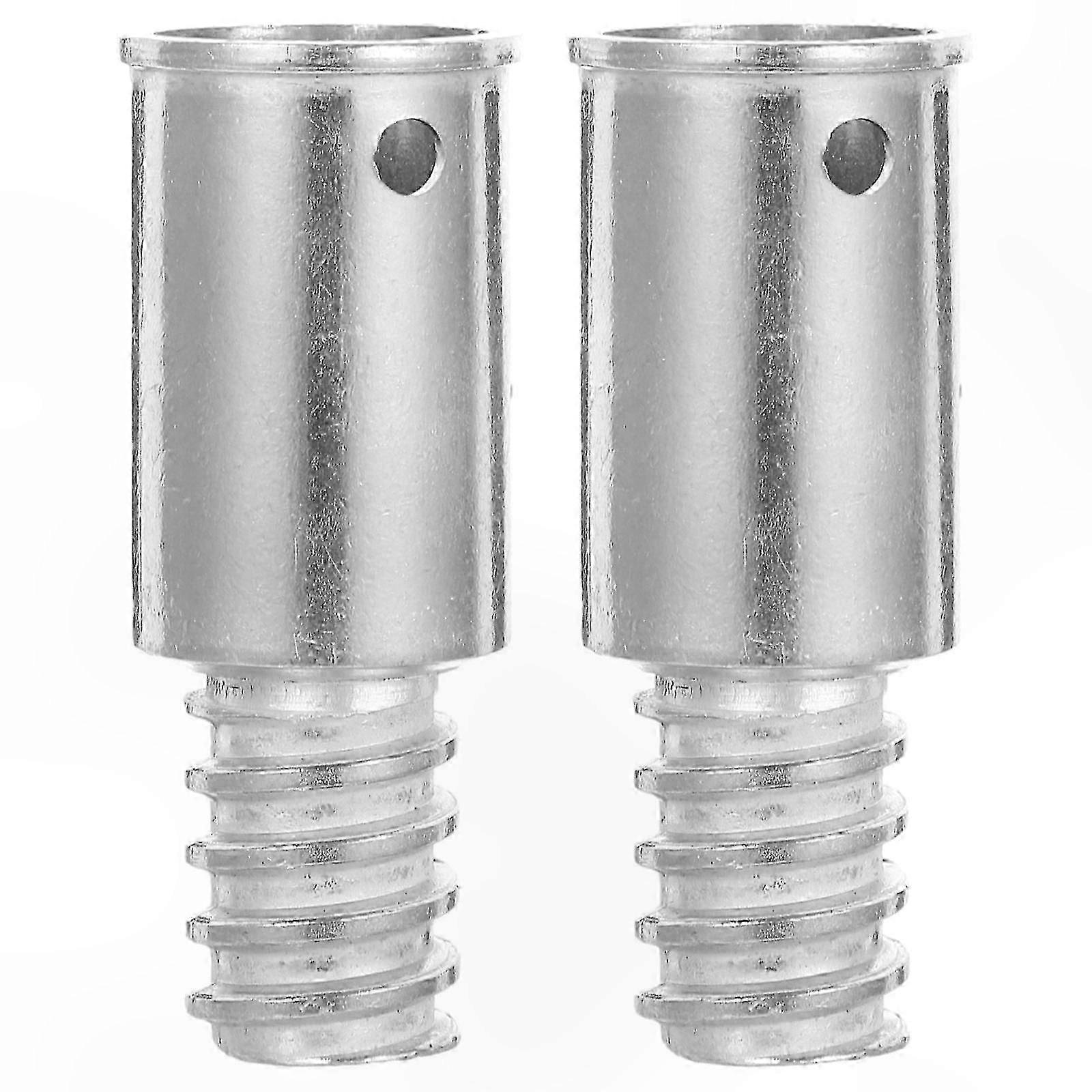2-Pack Metal Threaded Tip Replacement for Mop Poles, 22MM Handle Size, American Style Threaded Tip Fix Kit