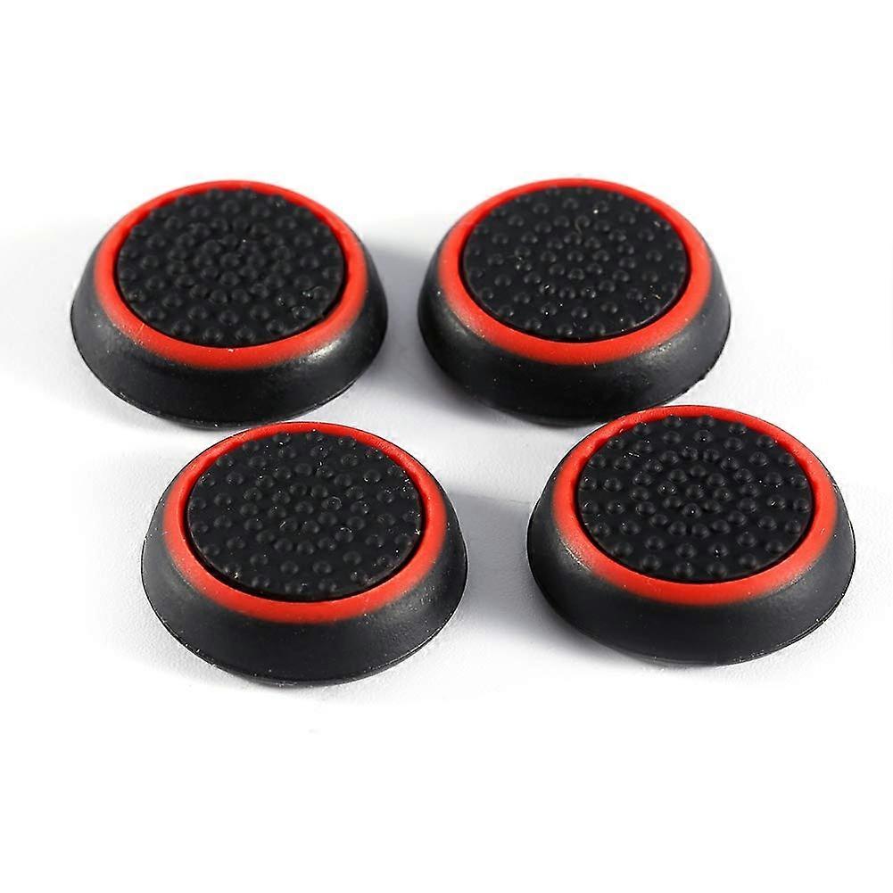 PS3 Controller Thumb Stick Grip Covers Set of 4 Silicone Joystick Caps Replacement (Red)
