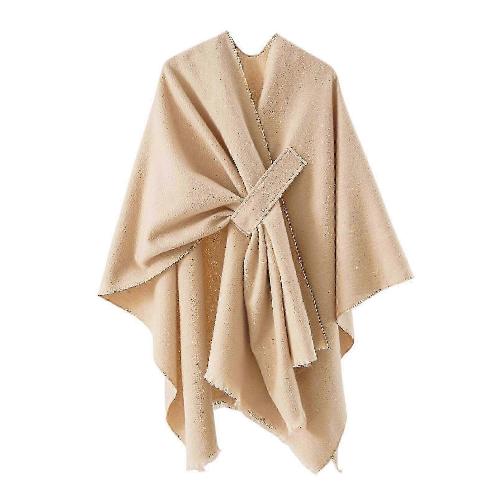 Élégant ouvert devant chaud Poncho Châle Wrap pour les femmes Doux Chaud Cape Élégant Oversize Écharpe Wrap Poncho gris argenté