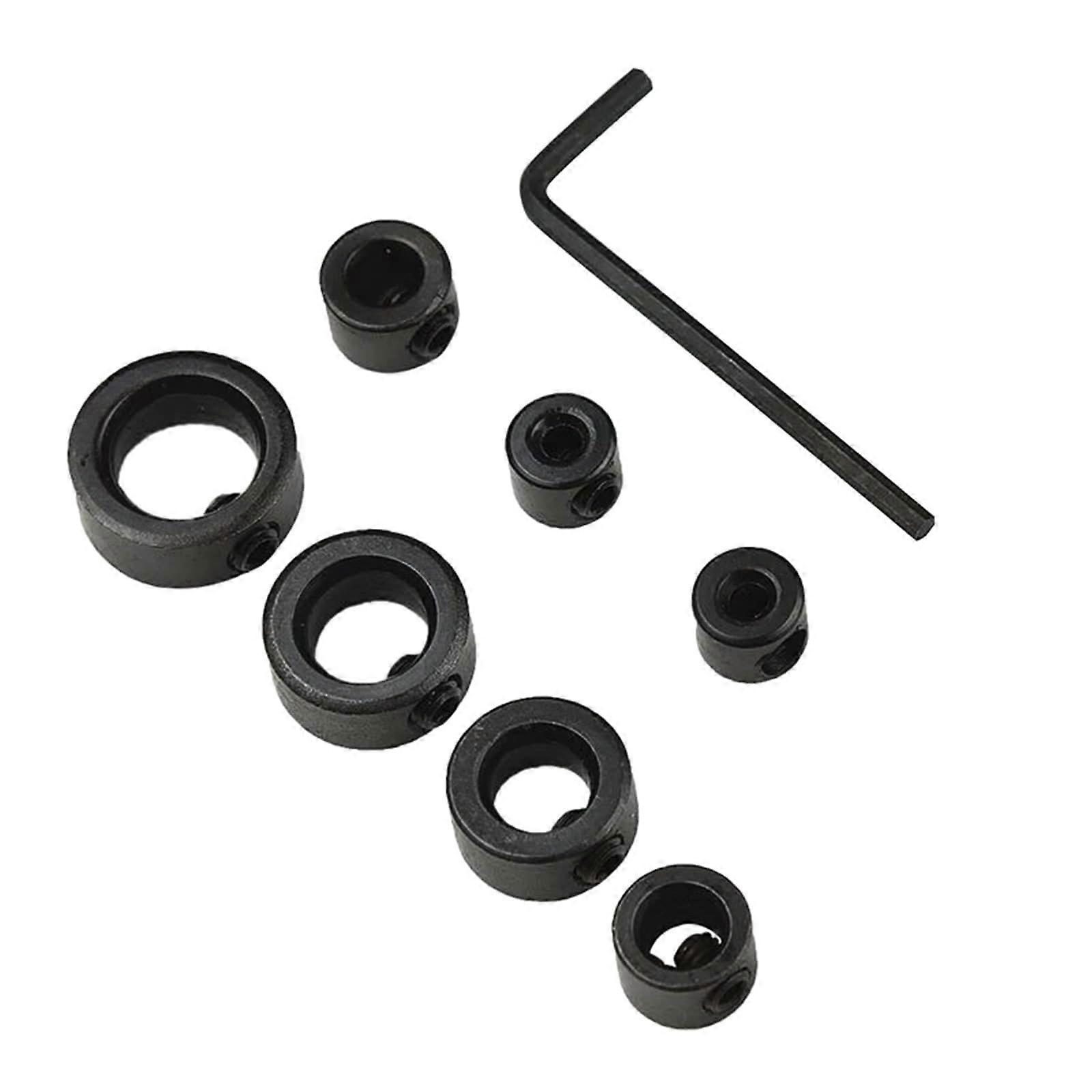 Professional 8Piece Split Rings Drill Bit Positioner Depth Control Collar Set with Wrench for Precision Hole Depth Control Tools