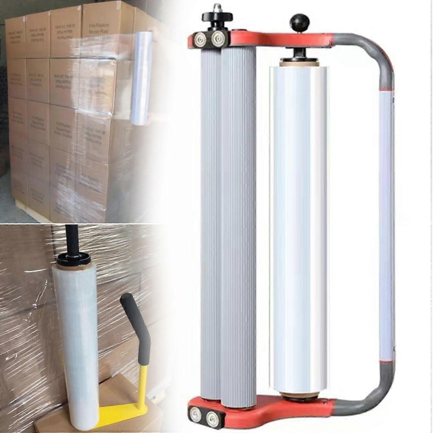 Industrial Stretch Film Dispenser, Manual Wrapping Machine, Portable Plastic Wrap Applicator, Packaging Equipment for Efficient Wrapping