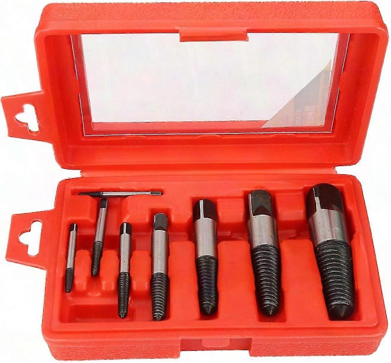 8-Piece Broken Screw Bolt Extractor Set - Damaged Bolt Remover Tool for Studs & Bolts