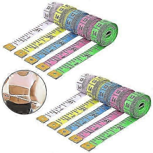 10個1.5m60インチソフト巻尺、両面ドレスメーカー巻尺、ボディ巻尺、縫製巻尺、ダブルクロス定規