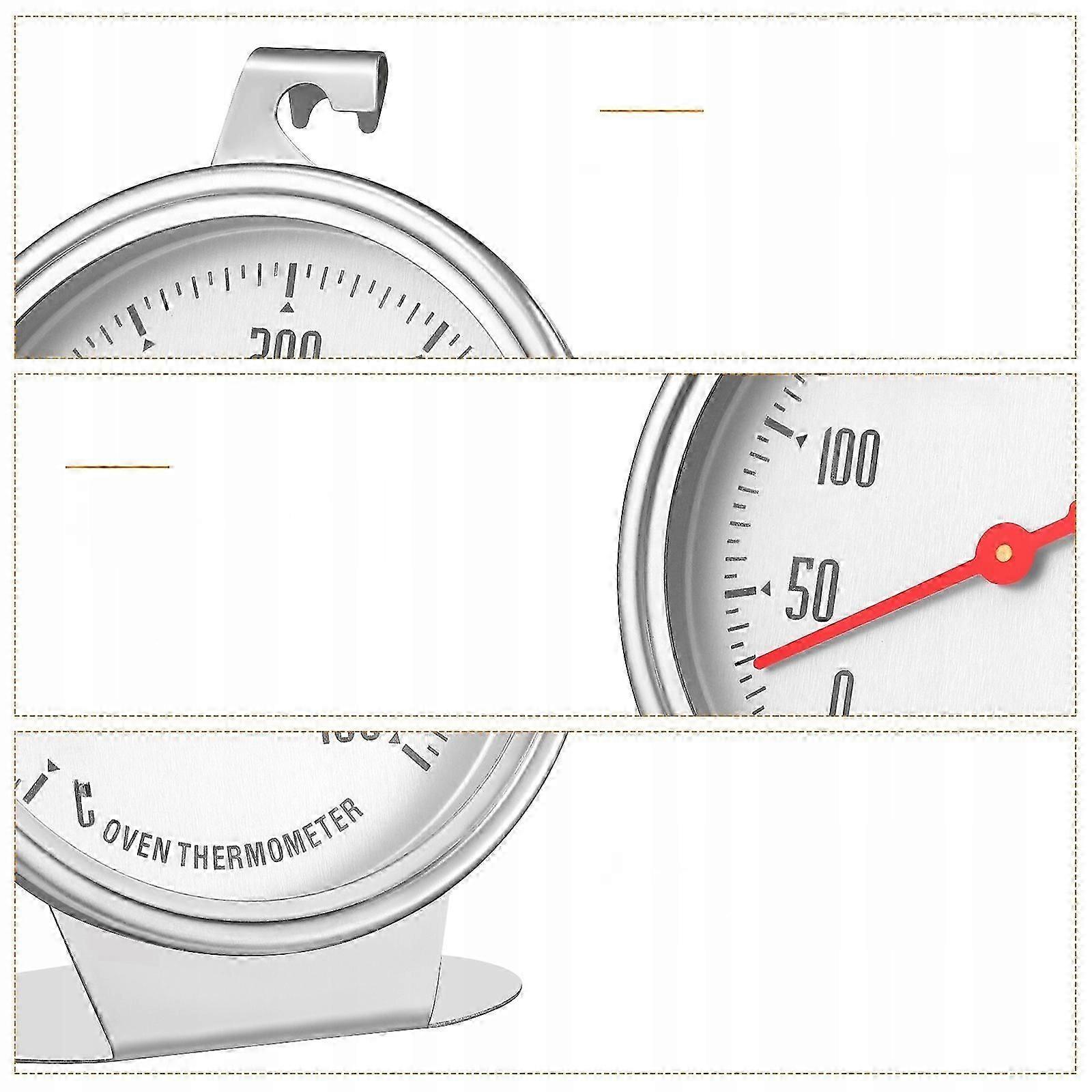 Stainless Steel Oven Thermometer Large Clock Readable