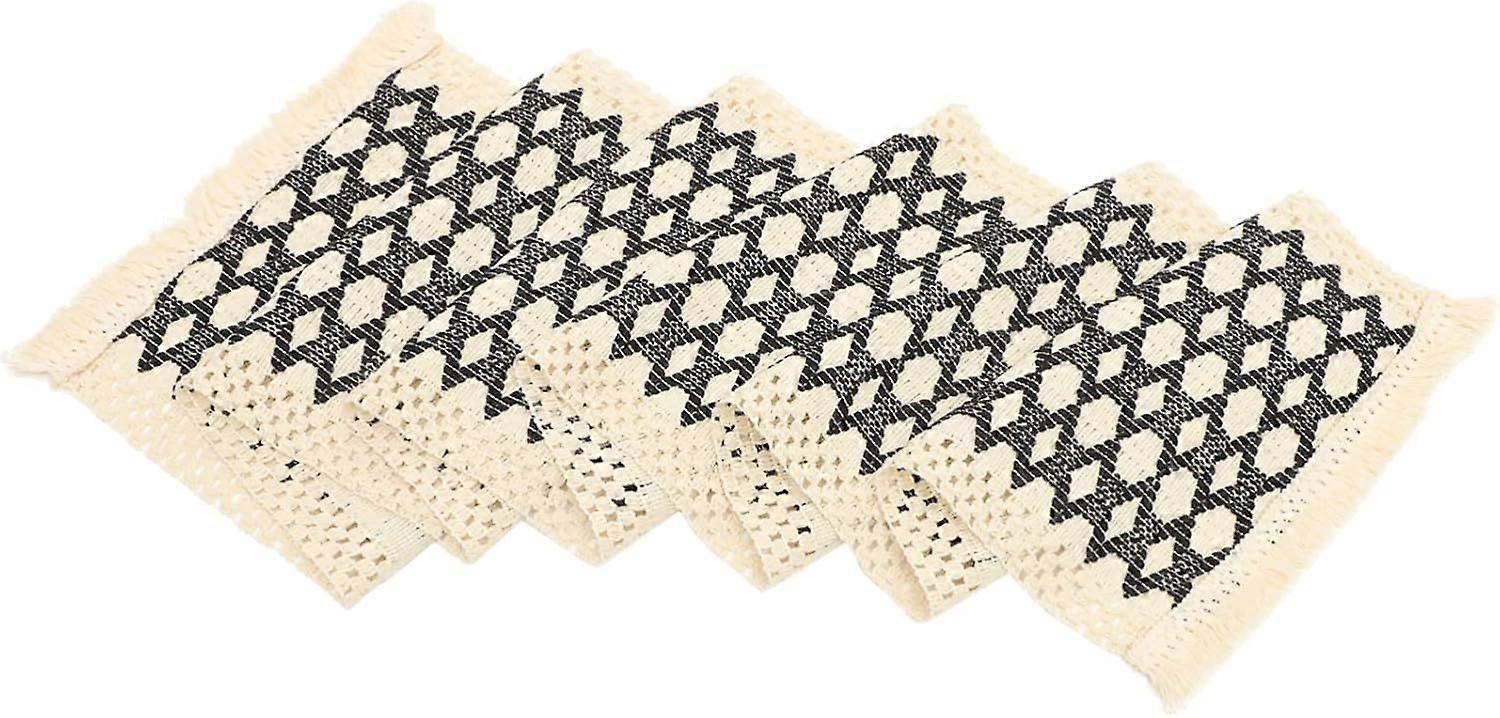 Cozy Black White Tablecloth Tassel Table Runner Home Decor Ideal for Buffet and