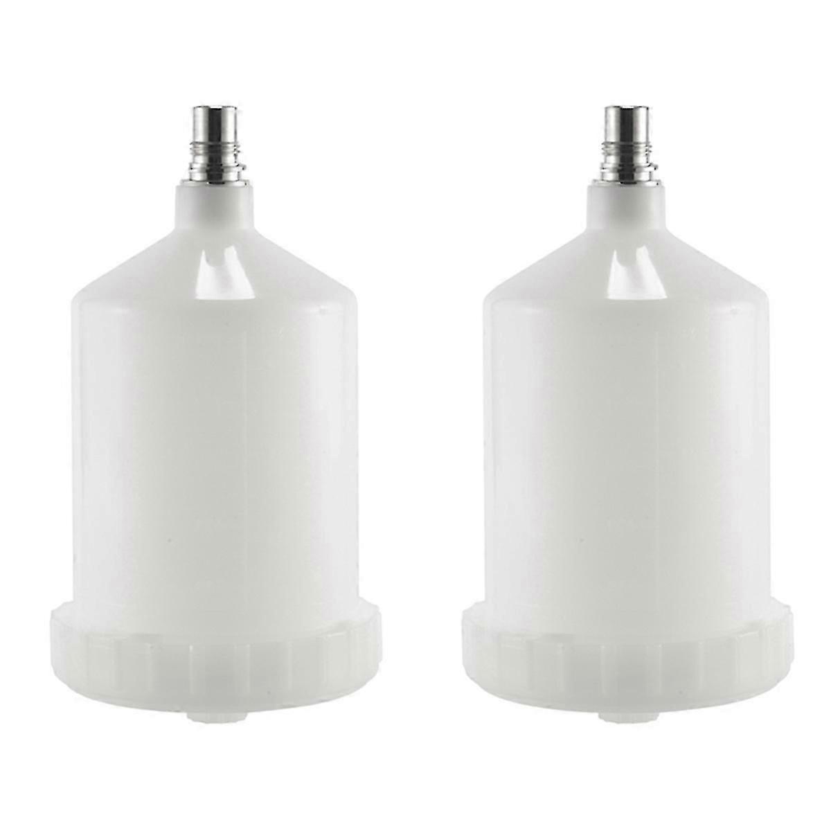 2 Pcs 600ml Plastic HVLP Paint Cup for SATA Spray Gun with Connector - Jet Spray Paint Pot