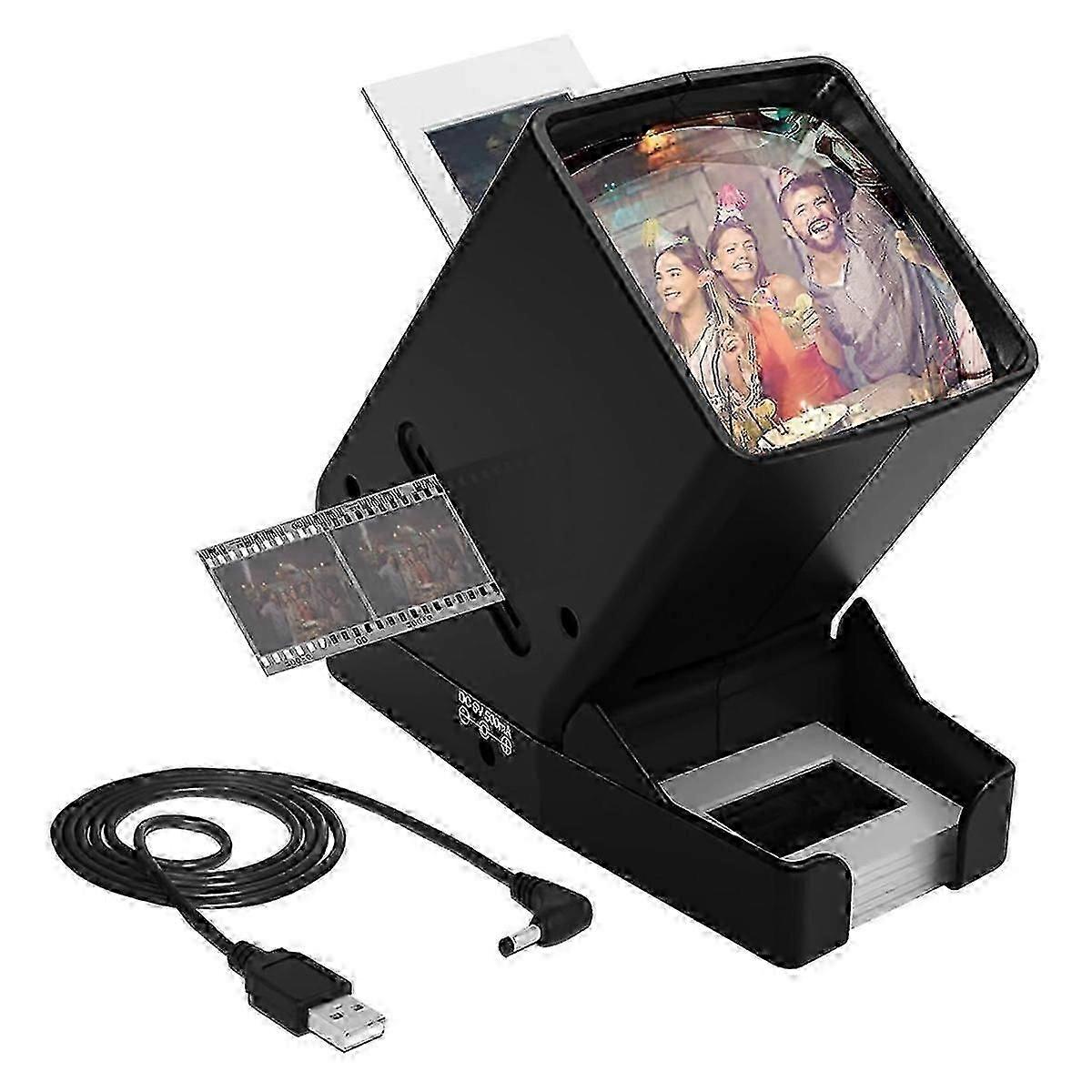 35mm Slide & Film Viewer-Slide Viewer with 3X Magnification and LED-Lighted Viewing for 35mm Slides