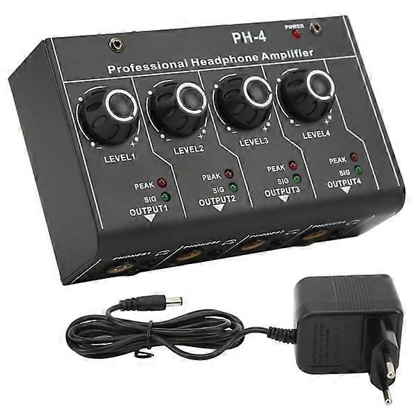 Speaker Amplifier Splitter 4-Channel Stereo Output RCA Input Mini Switcher 220VAC