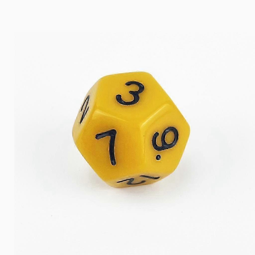 5pcs/set D12 Digital Dice 12-sided Acrylic Dice For Board Game Accessories Educational Game Dice Setyellow