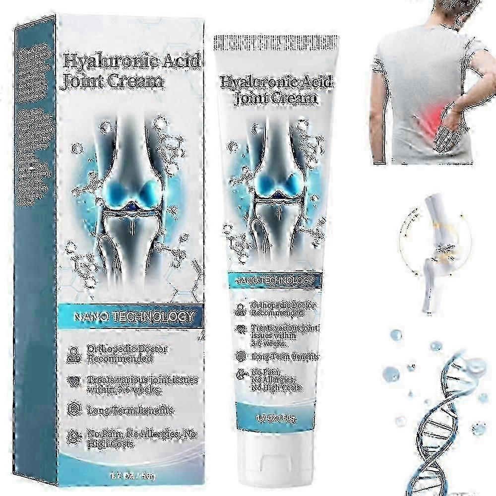 Crème pour les articulations à l’acide hyaluronique, crème de massage pour les articulations à l’acide hyaluronique, crème avancée pour les articulations et les os pour le dos, les mains, les genoux