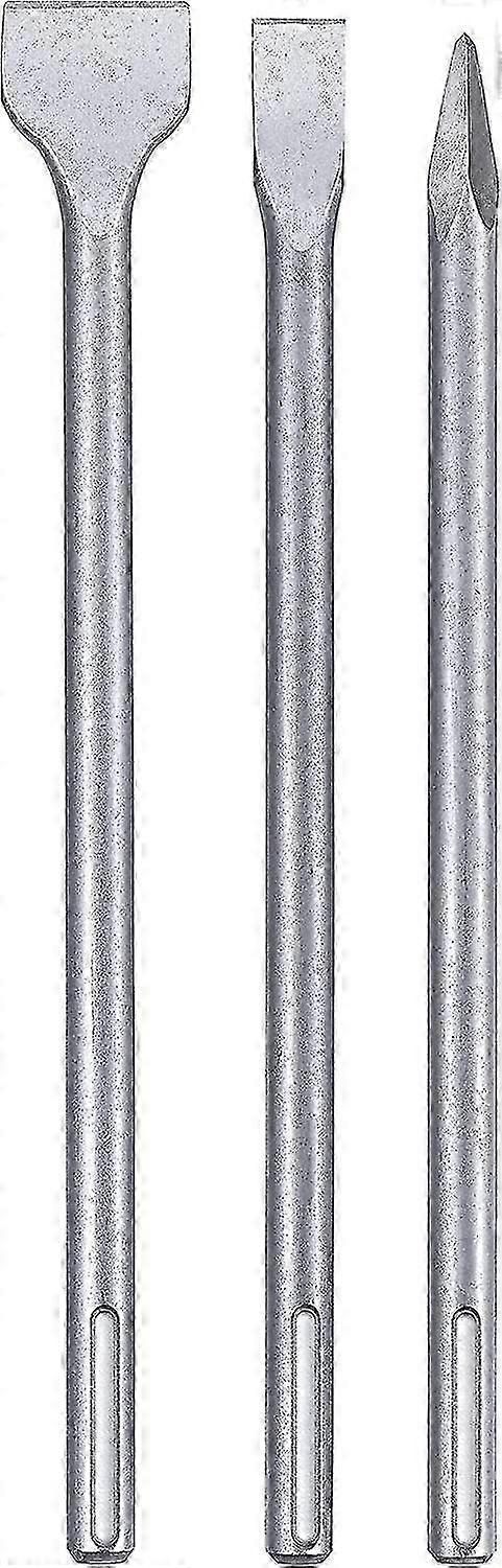 Zestaw 3 dłut do wierteł Sds-max (3 sztuki, do wszystkich wierteł Sds-max Chuck, z 2 płaskimi dłutami i 1 stemplem)