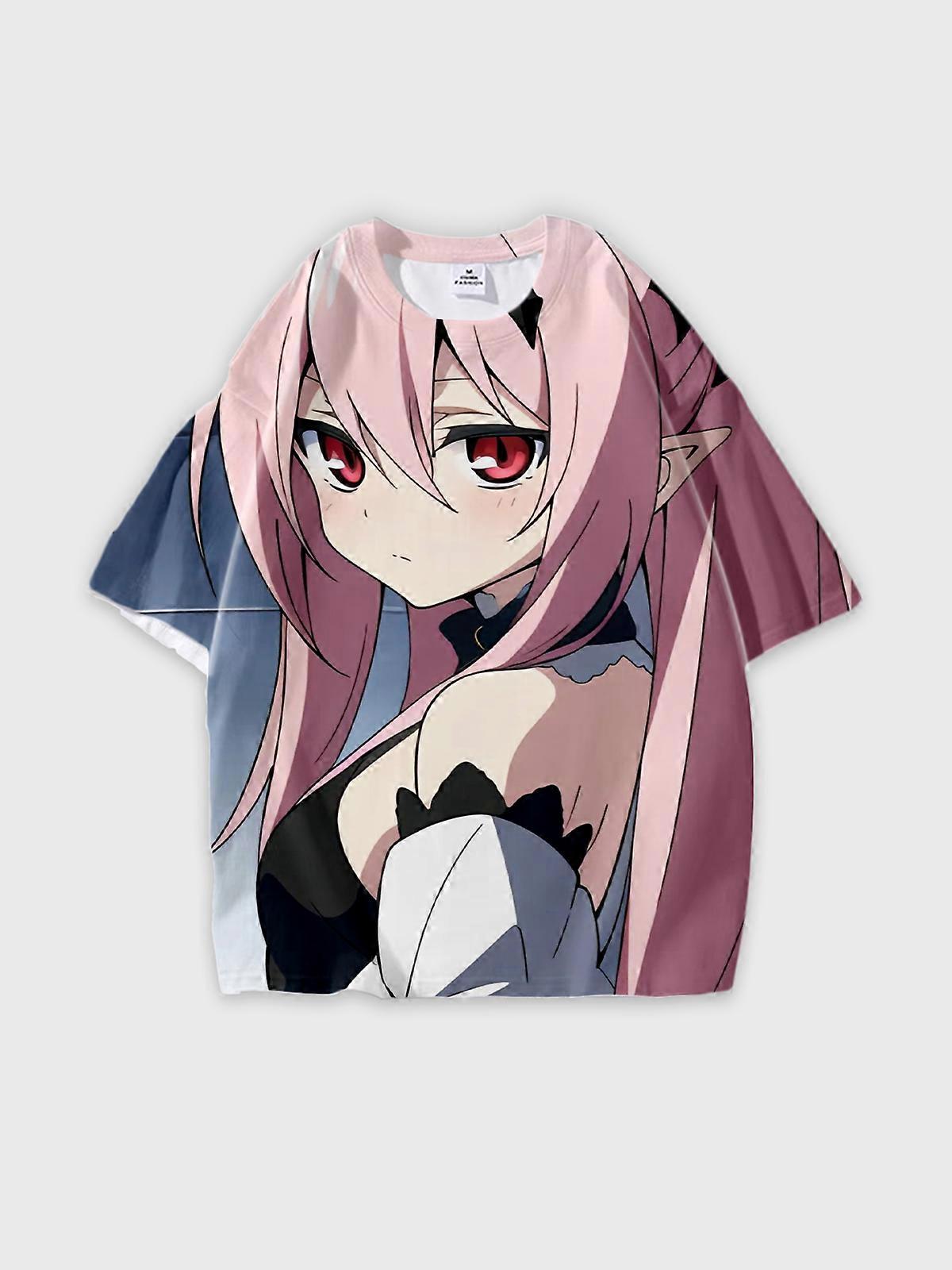 T-Shirt Short Sleeve Round Neck, Summer Casual Loose Graphic Tee, Unisex Seraph of the end Krul Tepes U3079