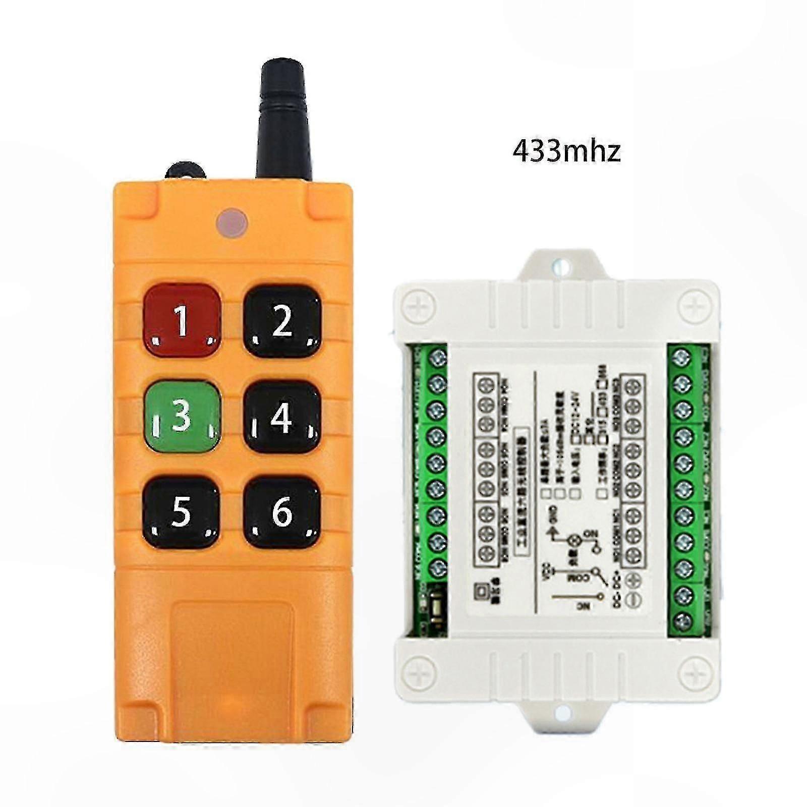 12V/24V 6 Channel RF Transmitter Receiver Module with Relay Output for Wireless Remote Control Systems
