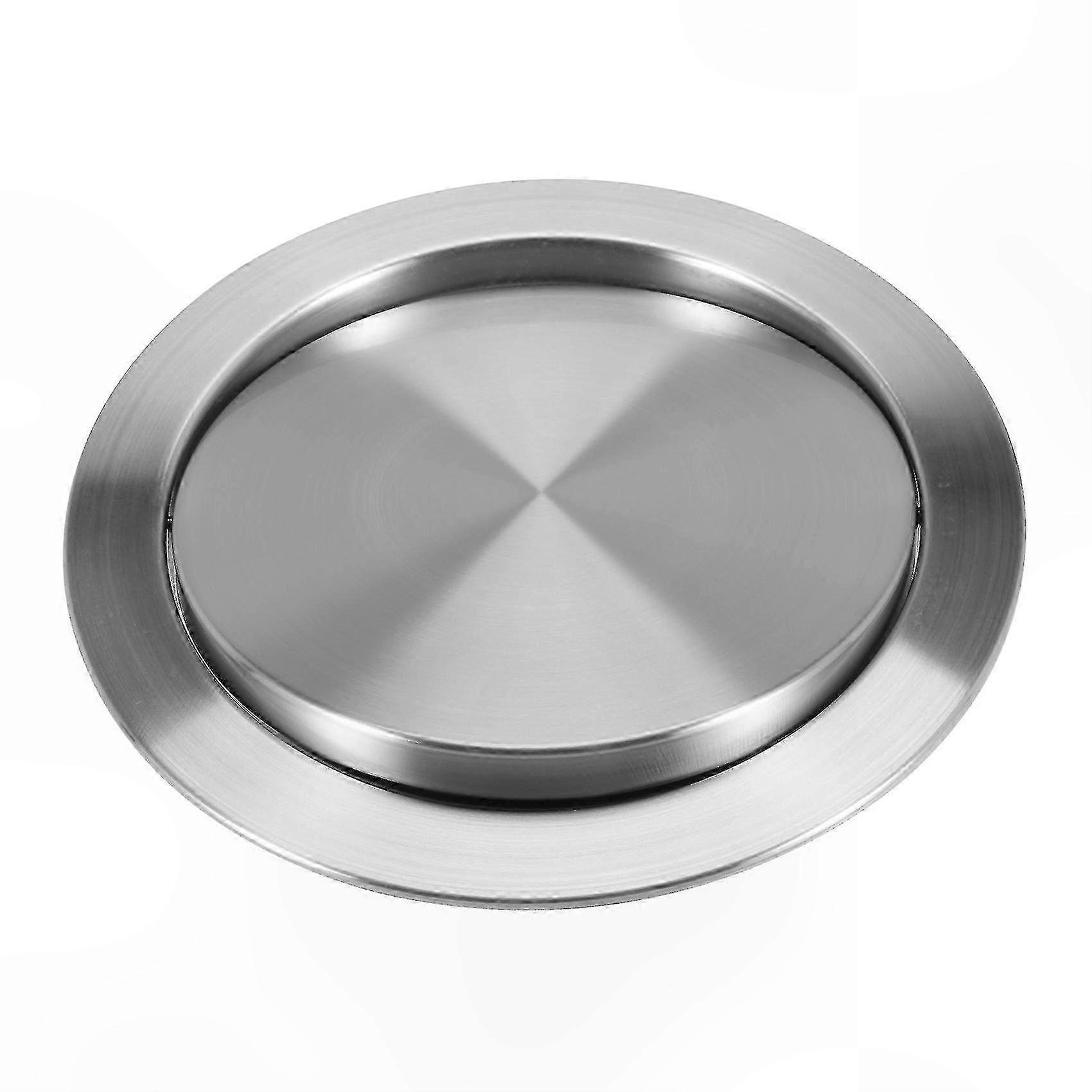 Swing Flap Trash Bin Cover for Kitchen, Stainless Steel Garbage Lid with Built-in nce Mechanism