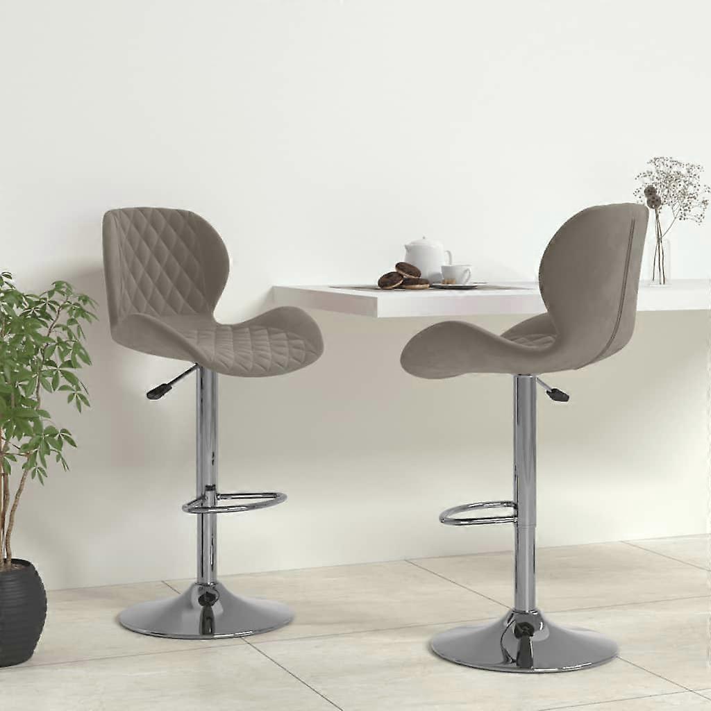 Barhocker 2 Stk. Hellgrau Samt, SKU: 334911