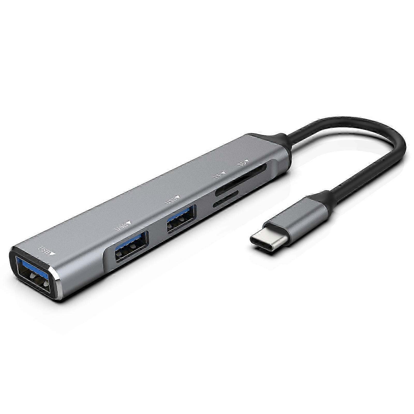 C-805 5 in 1 USB-C / Type-C to 3 USB 3.0 + TF / SD Card Reader Adapter 2025
