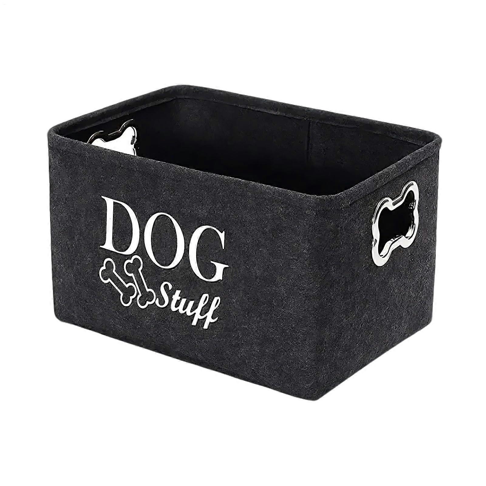 Dog Toy Basket Fabric Toy Container With Side Handle Portable Dog Organizer Toy Tray