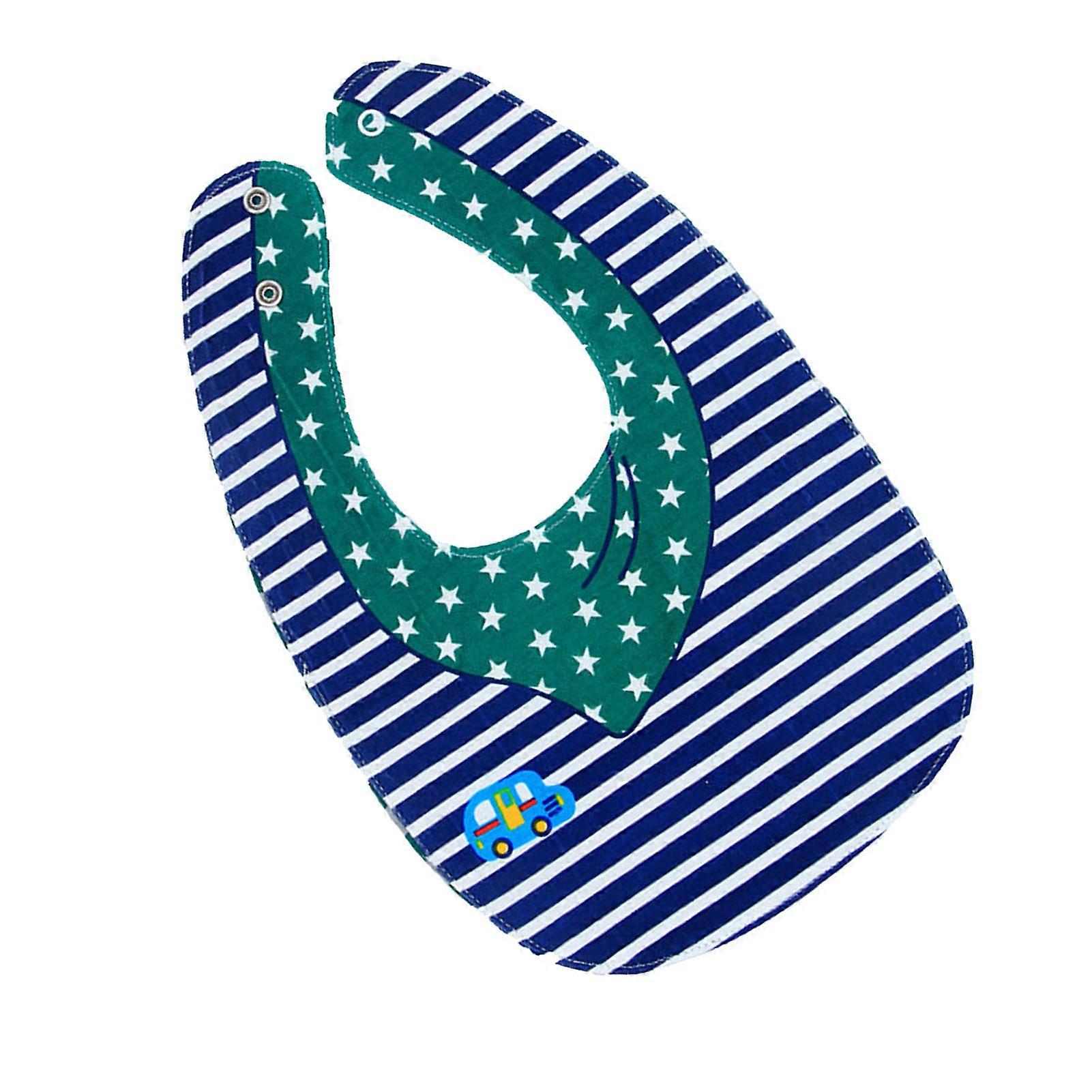 Toddler Bibs Double Sided Waterproof Soft Cotton Cartoon Pattern