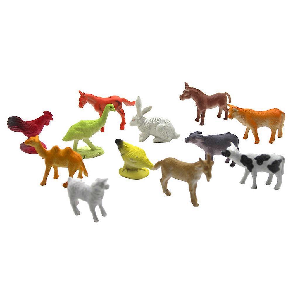 Farm Animal Toy Plastic Simulation Model for Playing with 12Pcs Figures