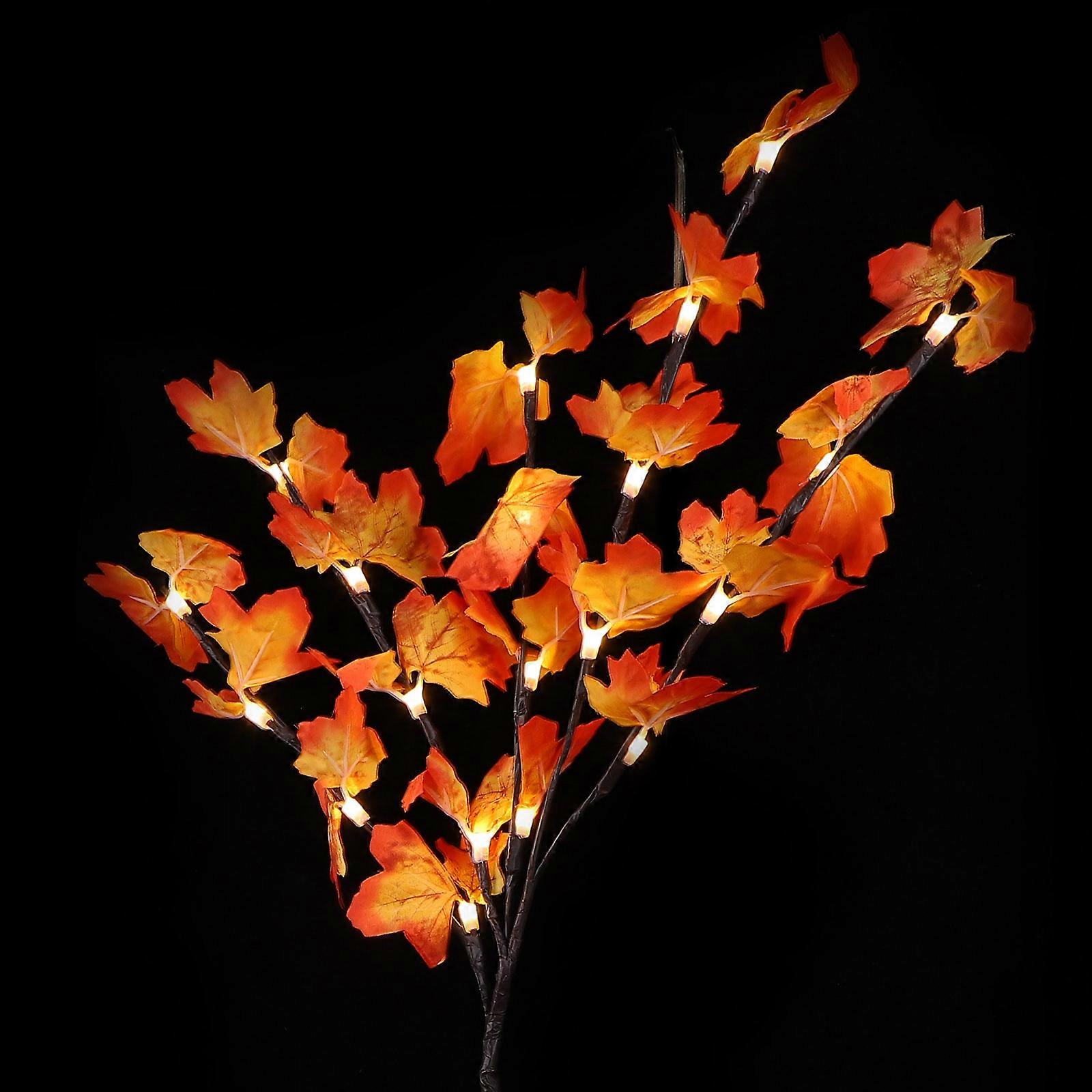 LED Simulated Maple Branch Lamp for Interior Decoration 1Pcs Orange