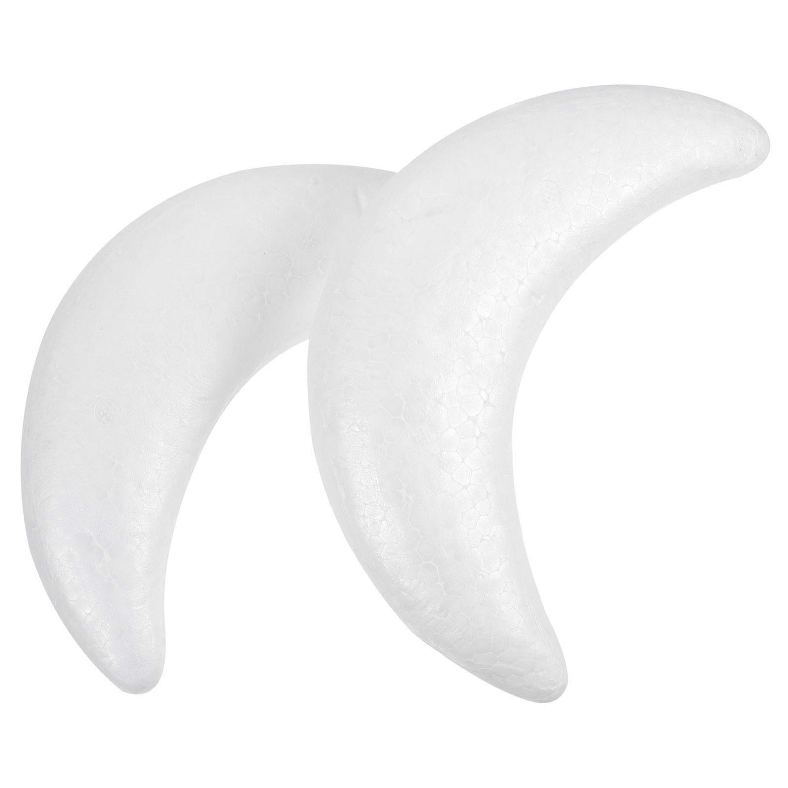 Moon Shaped Foam Cake Model for Cake Practice 2Pcs White Foam Decor