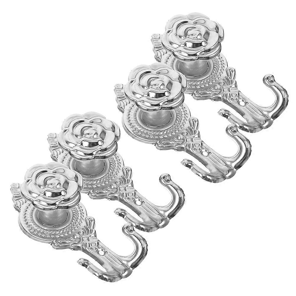 Decorative Hooks Wall Floral Pattern Rose Coat Hooks 12Pcs