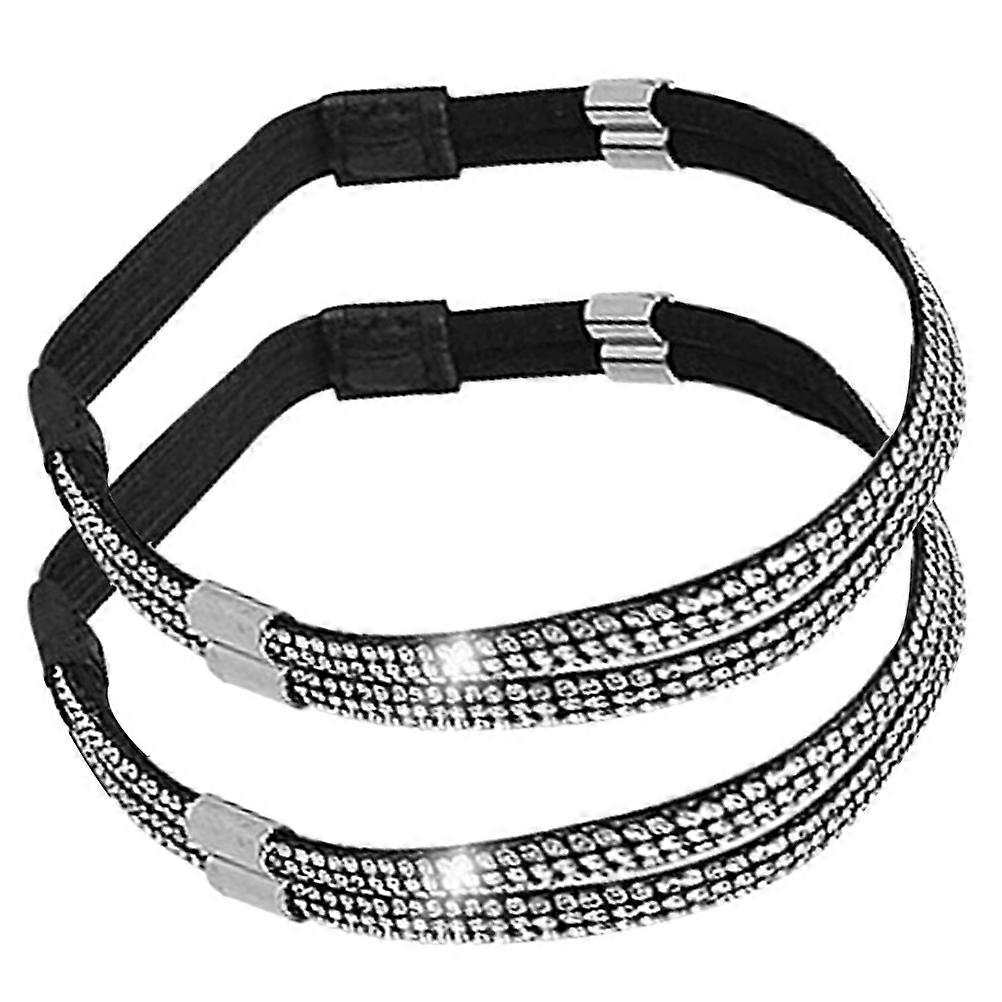Elastic High Heels Shoe Straps for Decoration 2Pairs with Rhinestones