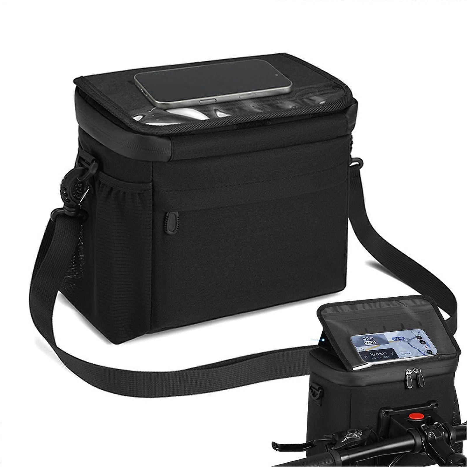 Handlebar Bag Insulated Food Storage Waterproof Cooler Pouch For Bike Handlebar Universal Fit Lightweight Reusable