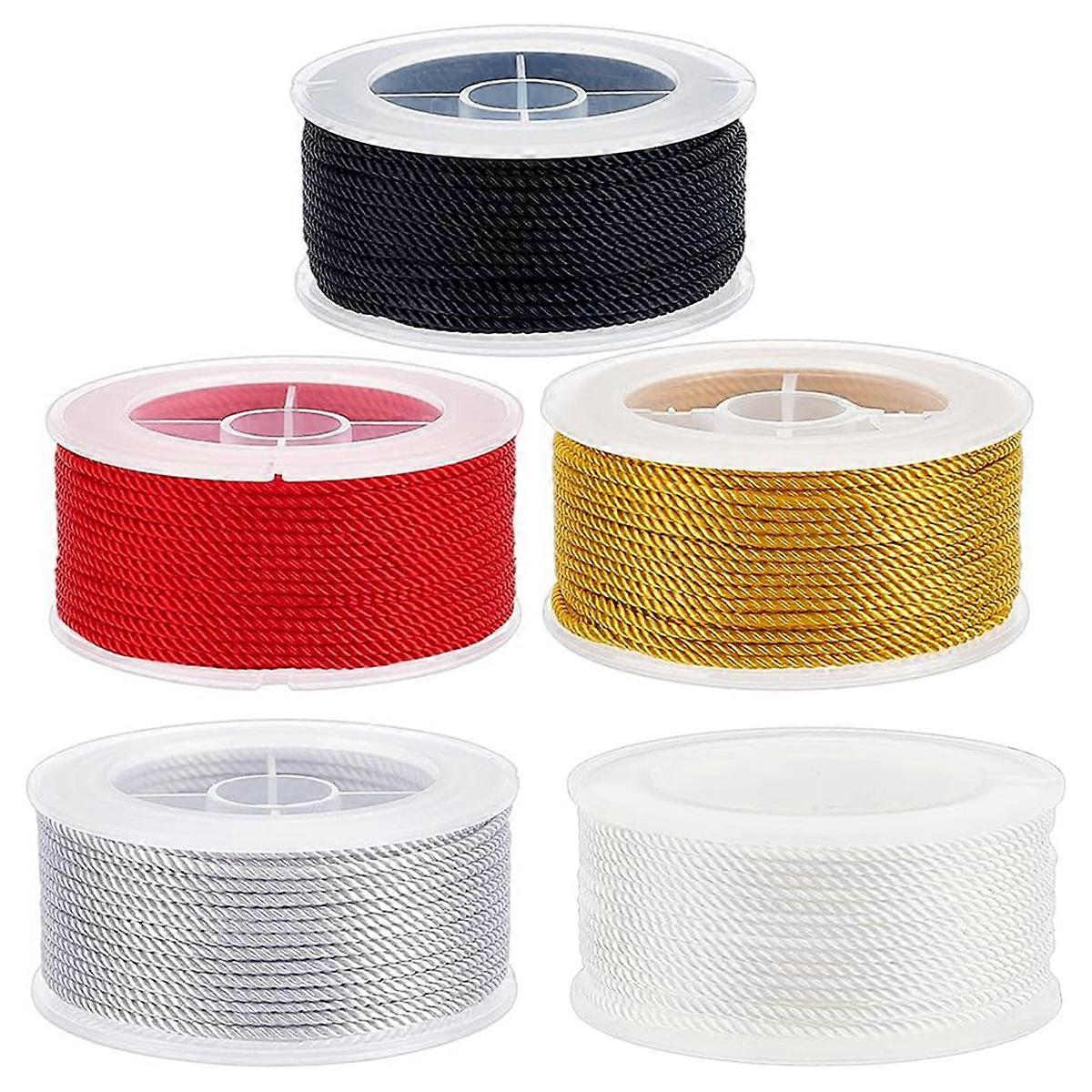 131Yd/120m 1.5mm Twisted Nylon Cord 3-ply Satin Nylon Trim Cord