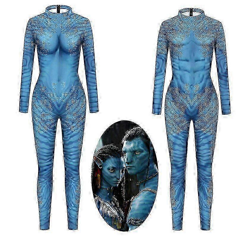 Movie Avatar 2 Cosplay Costume Carnage Jake Sully Neytiri Zentai Adult Unisex Sexy Jumpsuit Halloween Bodysuit - DSW